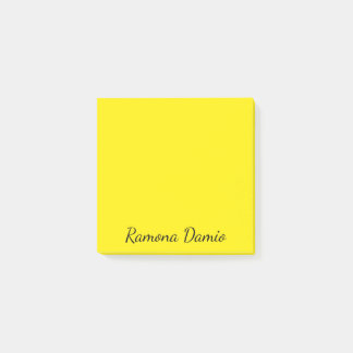 Bloco De Notas Amarelo Canário Profissional Minimalista Letra Pre