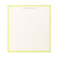 Bloco de Notas Amarelo Chartreuse Fofo com Nome Pe