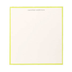 Bloco de Notas Amarelo Chartreuse Fofo com Nome Pe