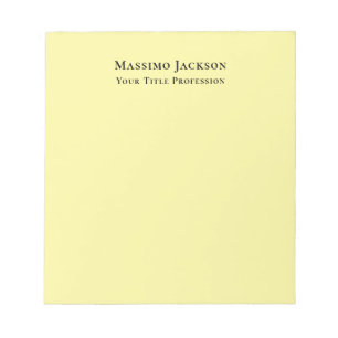 Bloco De Notas Amarelo Claro Simples Elegante Profissional Modern