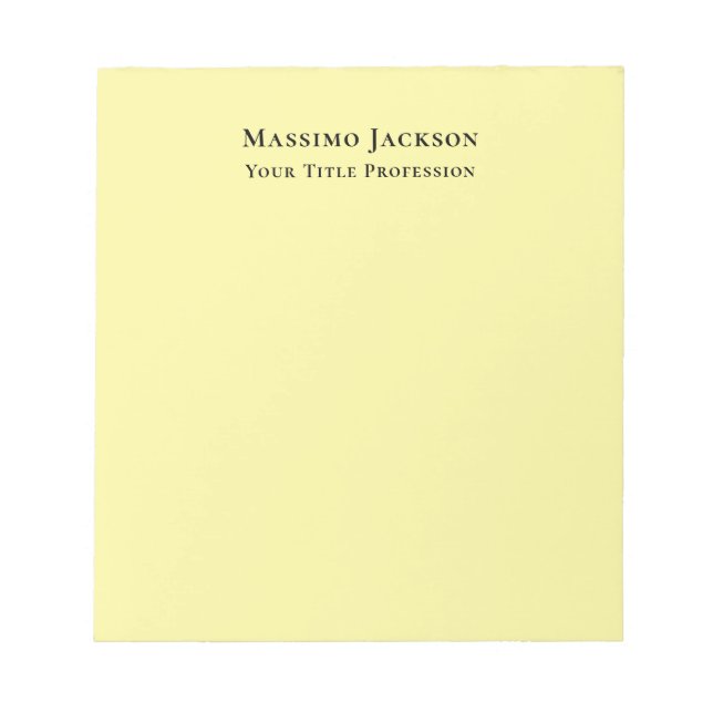 Bloco De Notas Amarelo Claro Simples Elegante Profissional Modern (Frente)