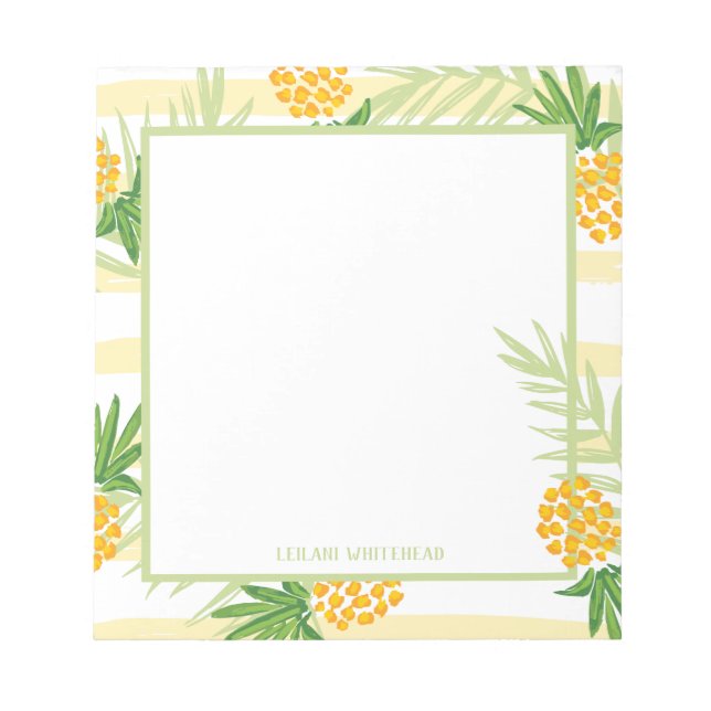Bloco De Notas Amarelo-do-ananás tropical (Frente)