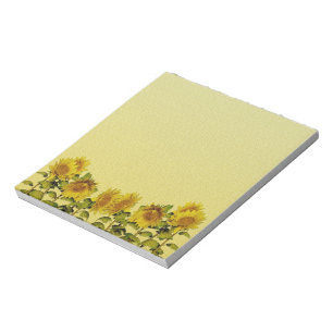 Bloco de notas amarelo do girassol