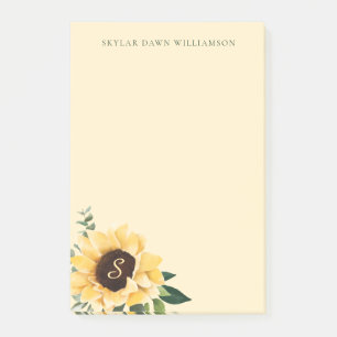 Bloco De Notas Amarelo Maravioleta Girassóis e flores silvestres