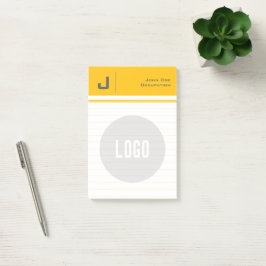 Bloco De Notas Amarelo Minimalista Simples Limpo de Nome e Logoti