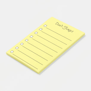 Bloco De Notas Amarelo Não Esqueça Notas Autoadesivas - Lista d