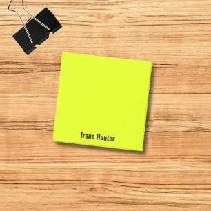 Bloco De Notas Amarelo Neon Profissional Minimalista Preto Script