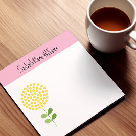 Bloco De Notas Amarelo rosa, Floral Personalizado