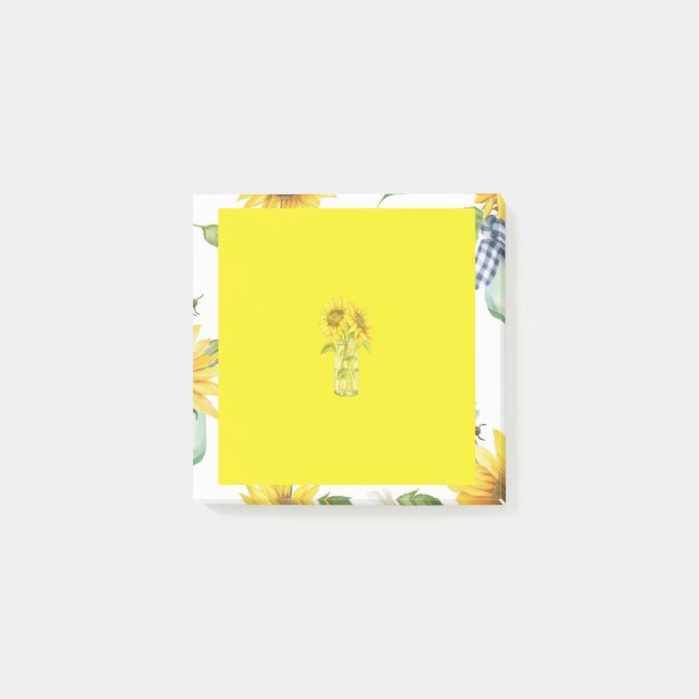 Bloco De Notas Amarelo Vase Clara Girassol (Frente)
