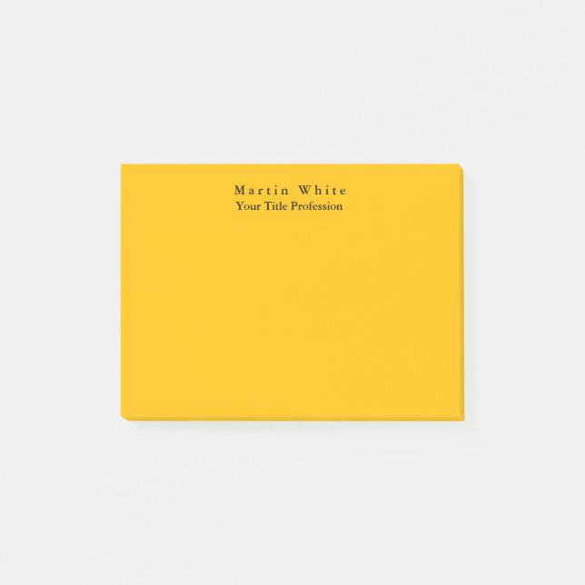Bloco De Notas Amber Yellow Plain Professional Modern (Frente)