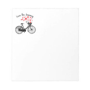 Bloco De Notas Ame os corações da Viagem Inspiracional de Bike