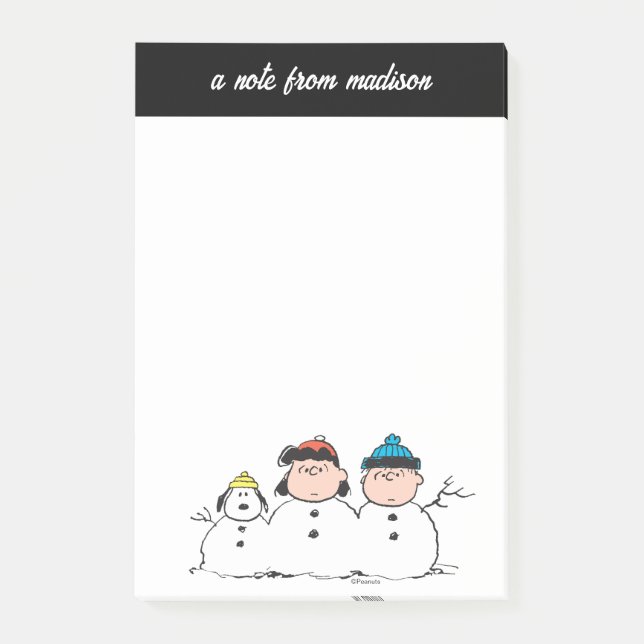 Bloco De Notas Amendoins | 3 Pessoa Snowman (Frente)