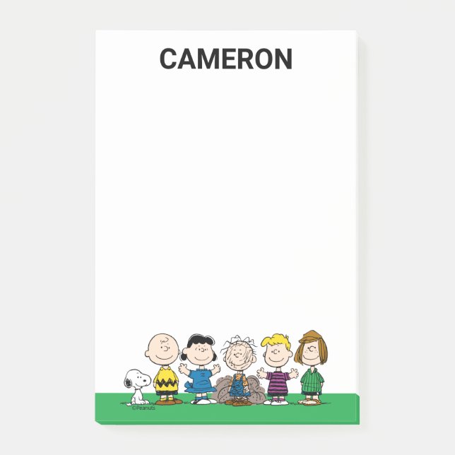 Bloco De Notas Amendoins Amigos Em Uma Fila (Frente)