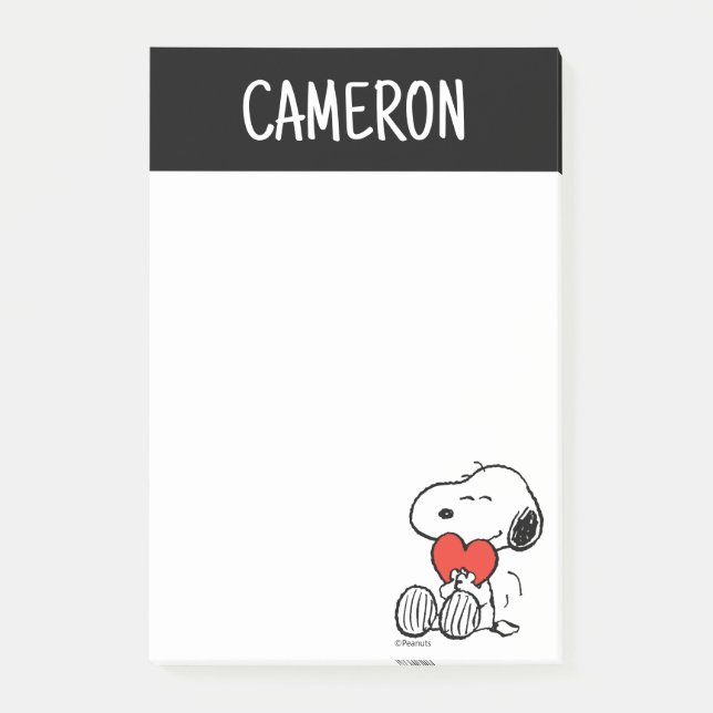 Bloco De Notas Amendoins | DIA DE OS NAMORADOS | Snoopy Heart Hug (Frente)