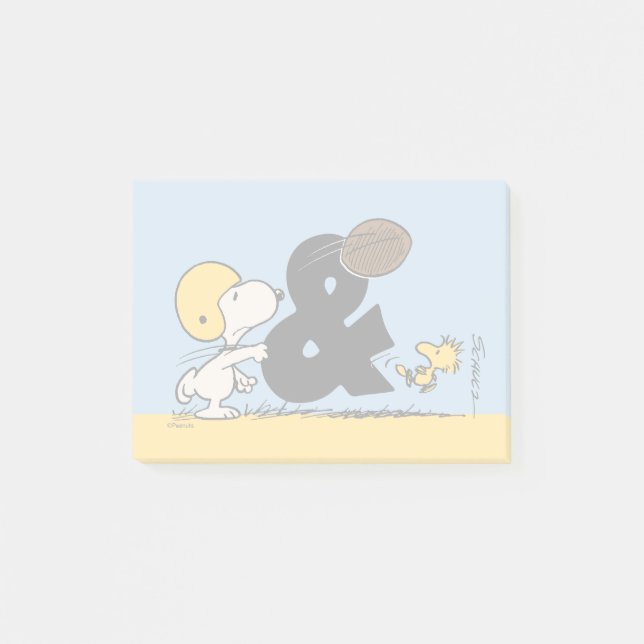 Bloco De Notas Amendoins | Futebol Snoopy & Woodstock (Frente)