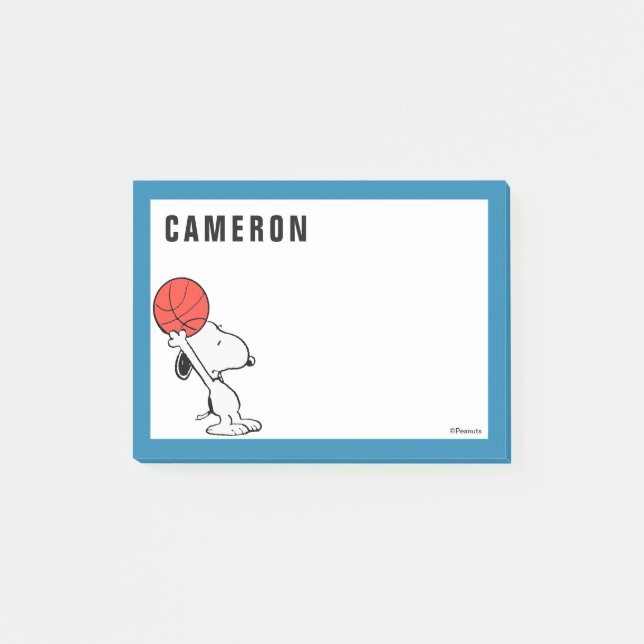 Bloco De Notas Amendoins | Snoopy Basball Hoop Shot (Frente)