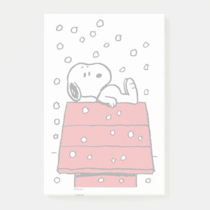 Bloco De Notas Amendoins   Snoopy Doghouse Snowflakes