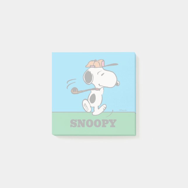 Bloco De Notas Amendoins | Snoopy Golf Swing (Frente)