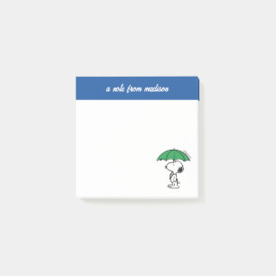 Bloco De Notas Amendoins   Snoopy Green Umbrella