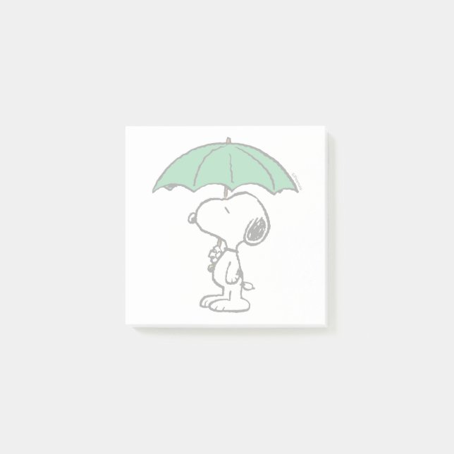 Bloco De Notas Amendoins | Snoopy Green Umbrella (Frente)