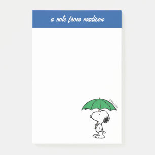 Bloco De Notas Amendoins   Snoopy Green Umbrella