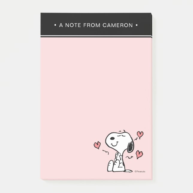 Bloco De Notas Amendoins | Snoopy Hearts (Frente)