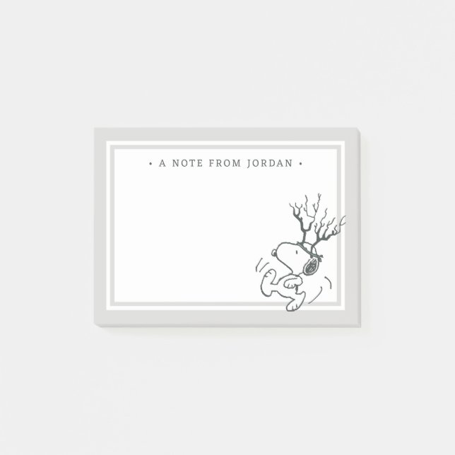 Bloco De Notas Amendoins | Snoopy Reindeer (Frente)