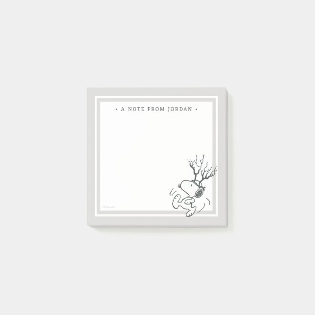 Bloco De Notas Amendoins | Snoopy Reindeer (Frente)