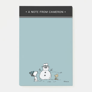 Bloco De Notas Amendoins   Snoopy & Woodstock Snowman   Adicionar