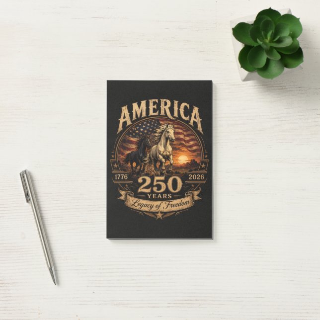 Bloco De Notas América 250 Anos 1776 2026 Centenário (Escritótio)