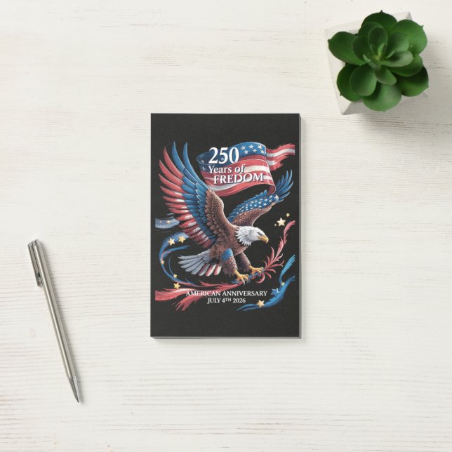Bloco De Notas América 250 Anos de Liberdade 1776-2026 (Escritótio)