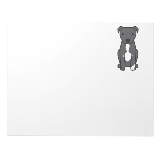 Bloco De Notas American Pit Bull Terrier (Ouvidos Naturais) (Frente)