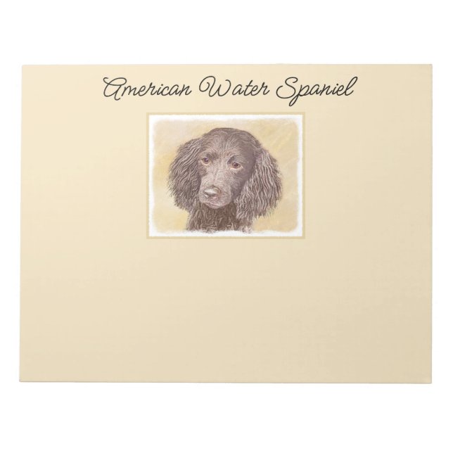 Bloco De Notas American Water Spaniel Painting - Arte Original de (Frente)