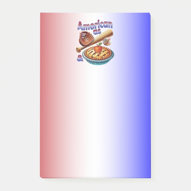 Bloco De Notas Americano divertido como Beball e Apple Pie (Frente)
