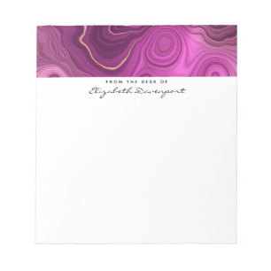 Bloco De Notas Ametista Roxo E Agato De Abstrato Dourado