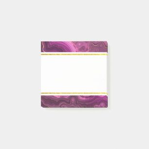 Bloco De Notas Ametista Roxo E Posto De Ágato De Abstrato Dourado