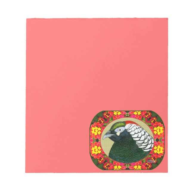 Bloco De Notas Amherst Pheasant e Flores (Frente)