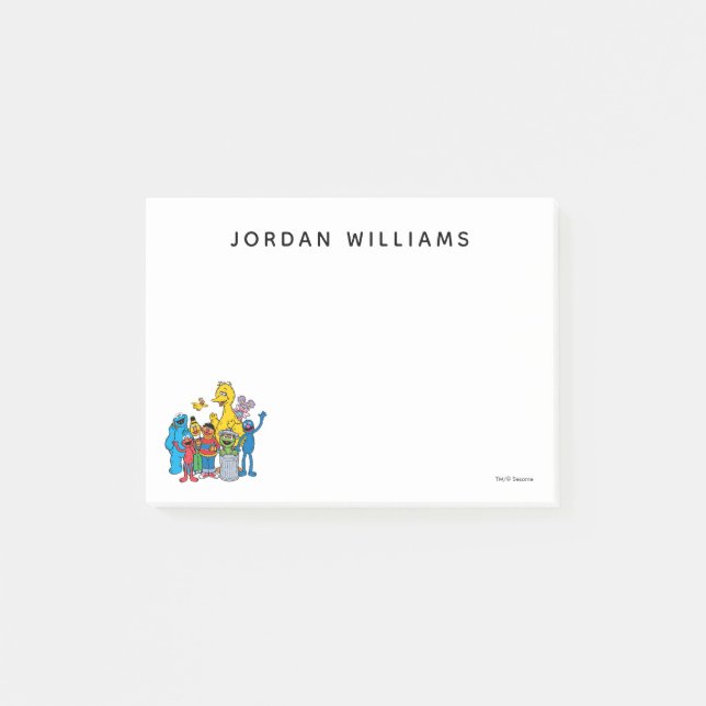 Bloco De Notas Amigos da Rua Sésamo Acenando (Frente)