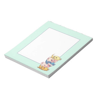 Bloco De Notas Amigos do Kawaii Axolotl