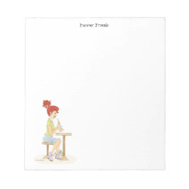 Bloco De Notas Amigos para sempre, moça de refrigerante