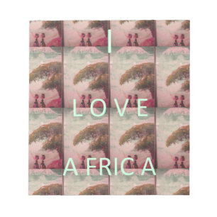 Bloco De Notas Amo África - Padrão paisagístico cultural