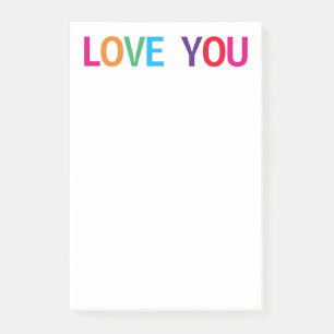 Bloco De Notas Amo Você Multicolorido 4 x 6
