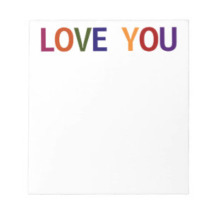Bloco De Notas Amo Você Multicolorido 5.5 x 6