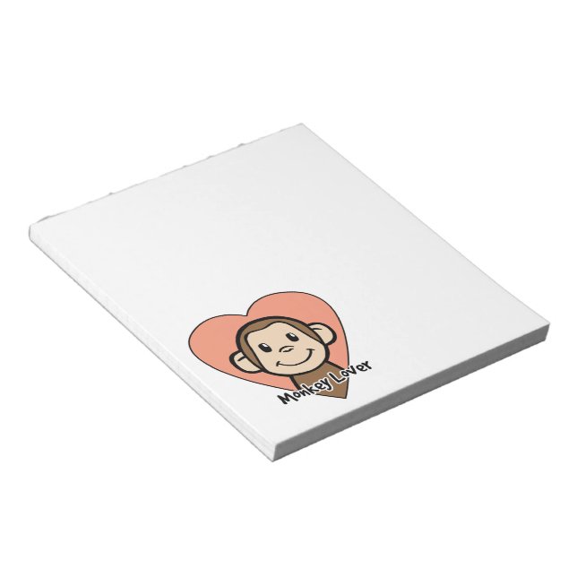 Bloco De Notas Amor bonito do macaco do sorriso do clipart dos (Inclinado)