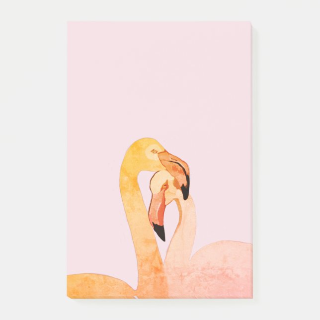 Bloco De Notas Amor de Flamingo, Notas Adhesivas de Flamingos Ros (Frente)