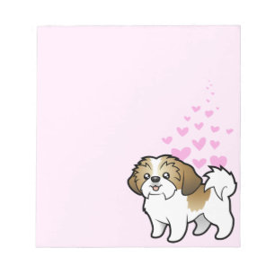 Bloco De Notas Amor de Shih Tzu (filhote de cachorro cortado)
