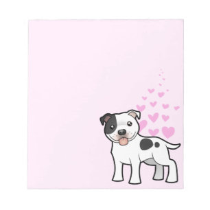 Bloco De Notas Amor de Staffordshire bull terrier
