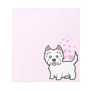 Bloco De Notas Amor de Terrier branco de montanhas ocidentais