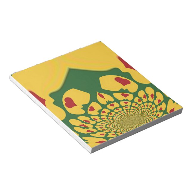 Bloco De Notas Amor em Cores Rasta: Corações Reggae (Inclinado)