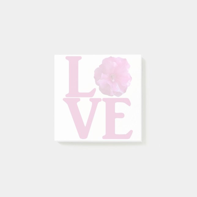 Bloco De Notas Amor Flor Rosa Clássica (Frente)